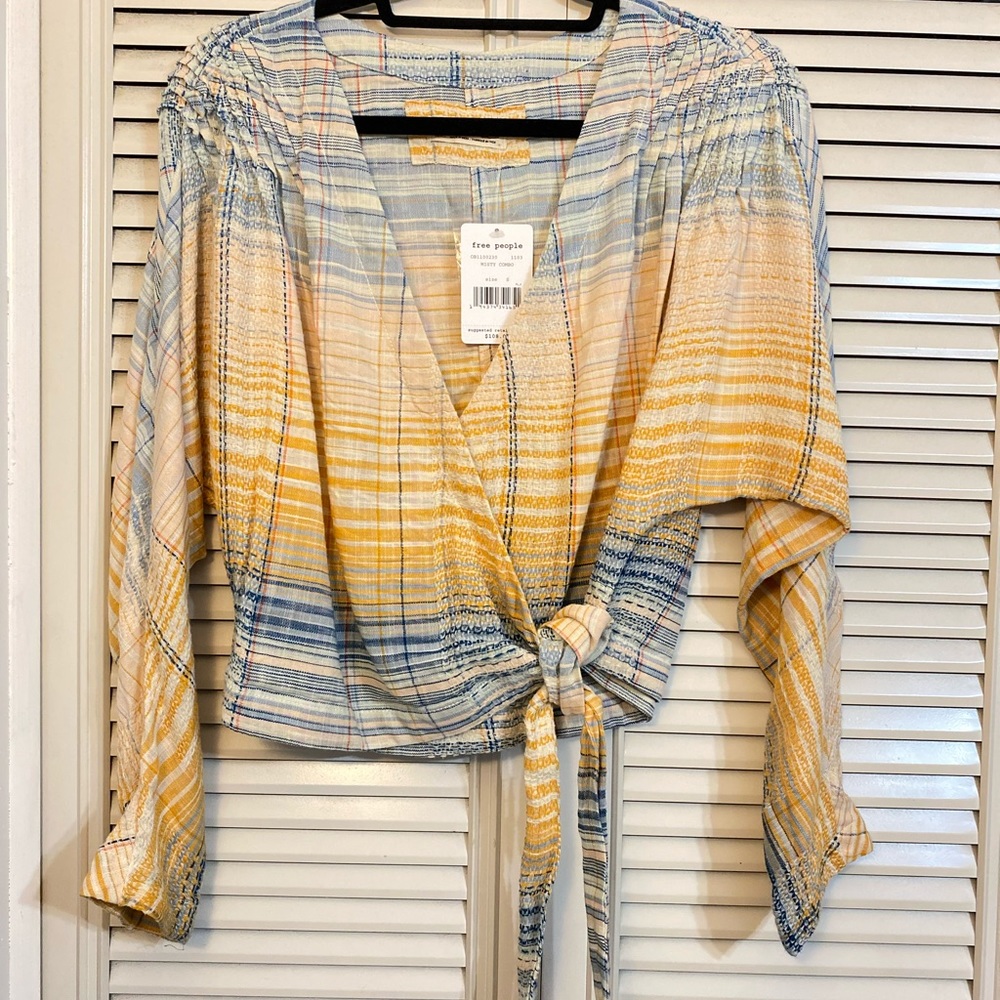 NWT Free People Misty Combo Wrap Top - Picture 5 of 9